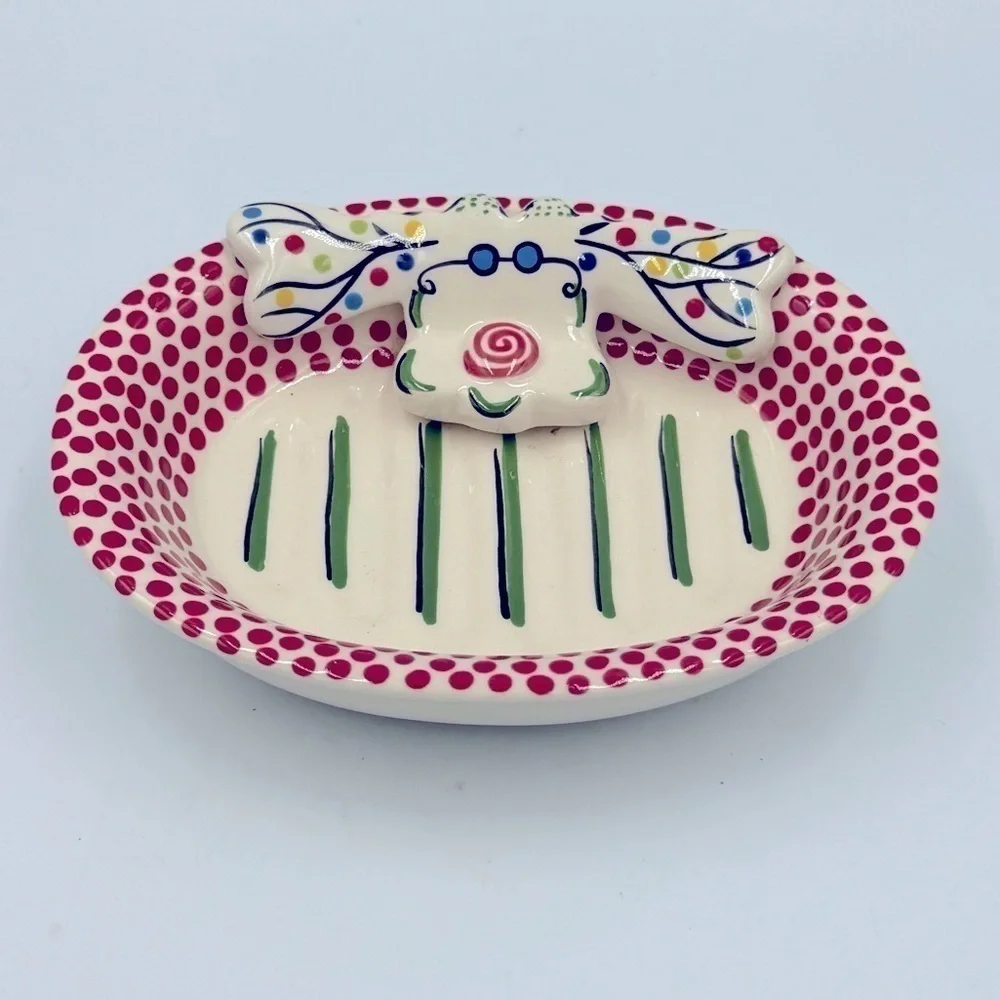 Caffco Simply Christmas Collection Ceramic Reindeer Soap-dish Mandy Bagwell